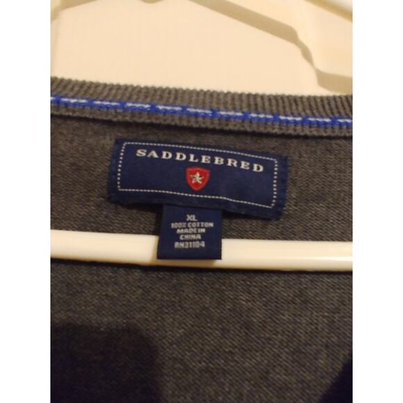 Saddlebred Grandpa Sweater Vest V-Neck Diamond Shape Gray XL - Picture 2 of 3
